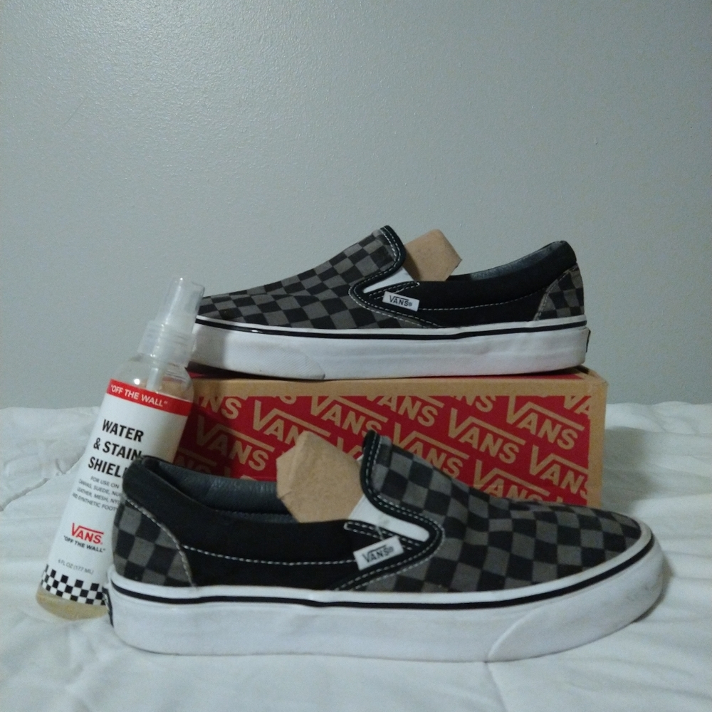 Black Checkerboard Slip-on Vans